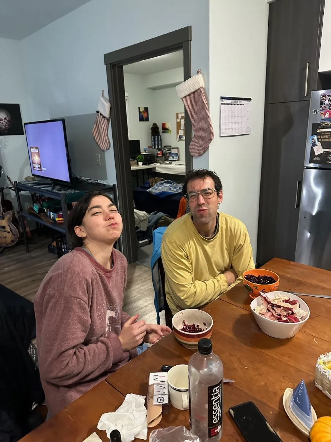 Vince, With Lydia at the kitchen table