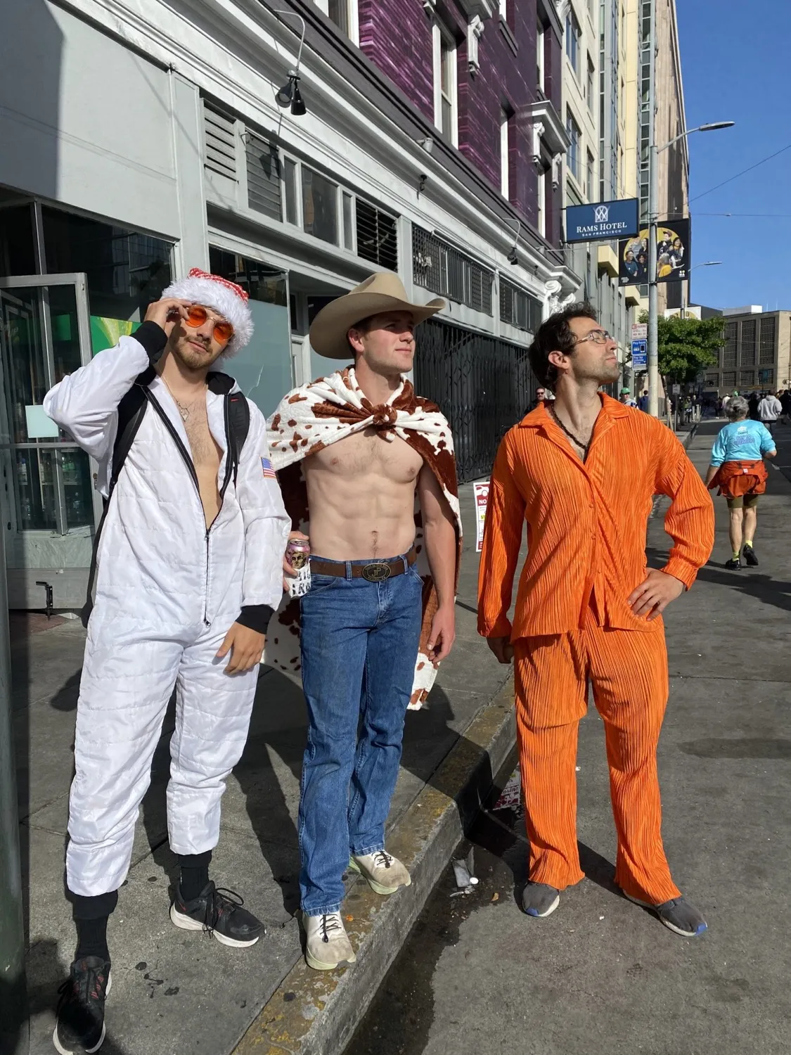 Vince, In his bright orange suit