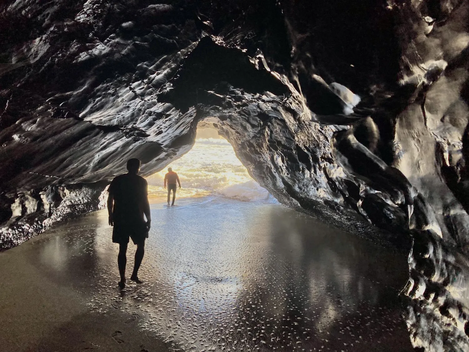 Vince, A sea cave at sunset