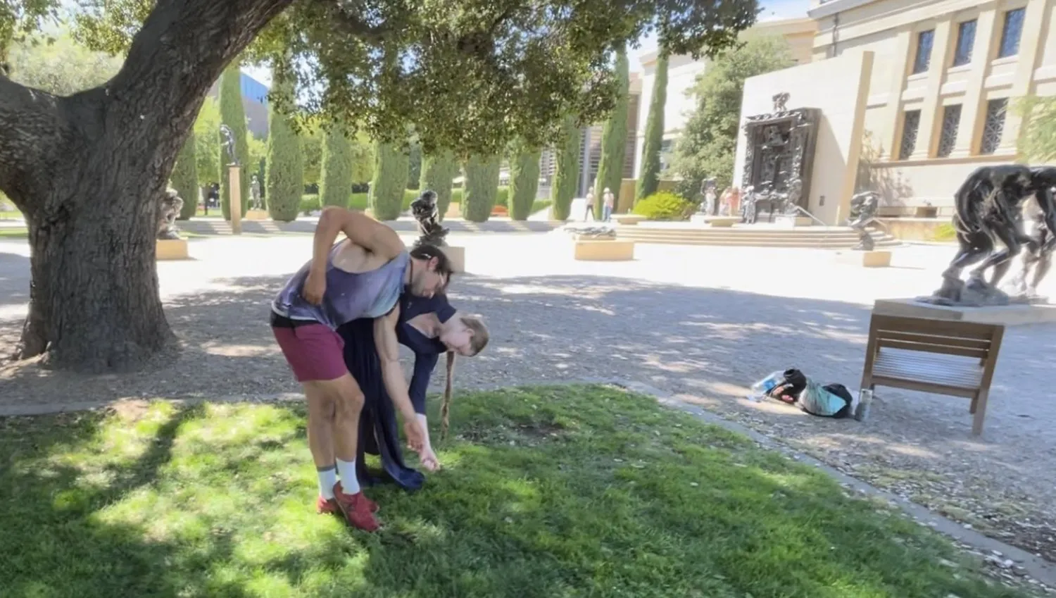 Vince, Dancing in the Rodin garden at Stanford